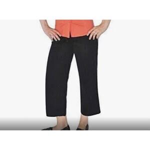 Jones Sport NWT Black Drawstring Capri Pants Cuffed‎ LegSz 6 (2391)